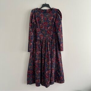 Laura Ashley Vintage 80s Corduroy Floral Dress